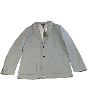 Houston White Grey Houndstooth Blazer Mens Large NWT Stretch Sport Coat